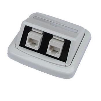 Dvojzásuvka ABB na zeď, Cat.5e, 2x RJ45