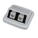 Dvojzásuvka ABB na zeď, Cat.5e, 2x RJ45