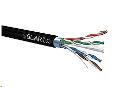 Instalační kabel Solarix CAT6 FTP PE Fca, venkovní, černý