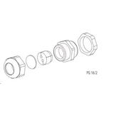 Kabelová průchodka (PG16/2), pro vyvedení 2 ks patchcordů d=3mm