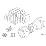 Kabelová průchodka (PG29/24), pro vyvedení 24 ks patchcordů d= 1,8 - 3 mm