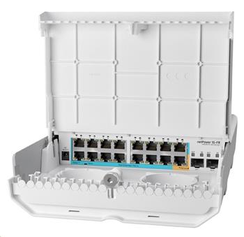 MikroTik CRS318-1Fi-15Fr-2S-OUT - netPower 15FR, 15x LAN PoE in, 1x LAN PoE out, 2x SFP, L5