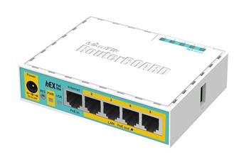 MikroTik RouterBOARD RB750UPr2, Atheros AR7241 CPU, 32 MB RAM, 5x LAN, RouterOS L4