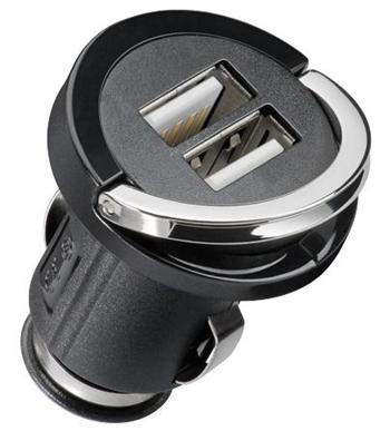 Napájecí 12-24V autoadaptér na 2xUSB 2.1A s nízkým profilem