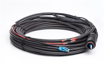 Optický kabel hybridní Fiber Arsenal FullAXS/LC, 2vl, SM, Cu 2x1,5mm, Outdoor