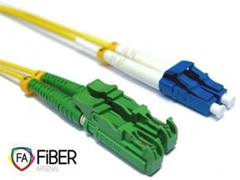 Optický patchcord, 9/125,E2000/APC-LC/PC, SM, duplex, 3m