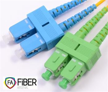 Optický patchcord, 9/125, SC/PC-SC/APC, SM, duplex, 3m