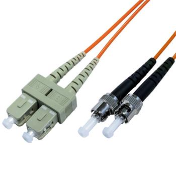 Optický patchcord, OM2, 50/125, SC/PC-ST/PC, MM, duplex, 2m