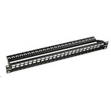 Patch panel Solarix modulární neosazený 10G,Cat 6a STP, 24 portů, černý 1U