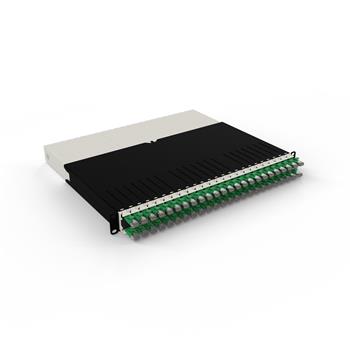 PATCHBOX.ONE Sestava Cat.6a STP, vč. 24 kazet s kabely 0.8m, zelená, 8RU