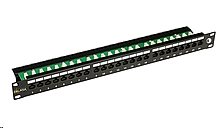 Patchpanel 19", CAT6, UTP, 24x RJ45, 1U