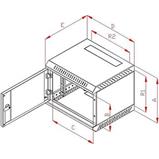 RACK Triton , 10", 9U, 310x260mm, nástěnný - RBA-09-AS3-CAX-C1