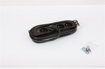 Rozvodný panel Triton 10" 4x zásuvka podle ČSN, max 16A, kabel 3x1.5mm 2m + zástrčka univerzál CZ-DE max 16A, kontrolka