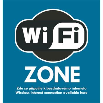 Samolepka Wi-Fi zone k nalepení na neprůhledné předměty